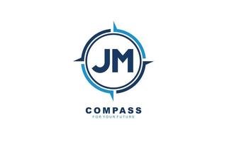 JM logo NAVIGATION for branding company. COMPASS template vector illustration for your brand.