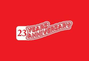 plantilla de diseño de logotipo y etiqueta de aniversario de 23 años vector