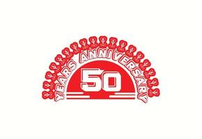 plantilla de diseño de logotipo y etiqueta de aniversario de 50 años vector