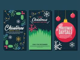 flat christmas vertical banner background illustration vector