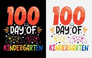 100 días de escuela, diseño de camiseta de cien días, camiseta de celebración de 100 días vector