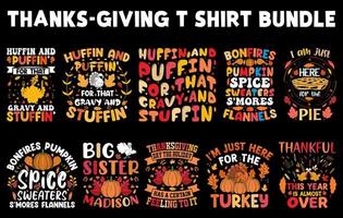 Thanksgiving t shirt design Bundle, Happy thanksgiving element, thankful turkey vector