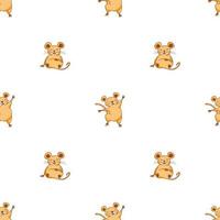 Vector pattern with cute mice, cartoon-style character, cute animals, rodents. Children's illustration for postcards, posters, T-shirts, teenagers, stickers, fabrics.