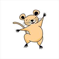 Cute mouse character in cartoon style, cute animals, rodents. Vector children's illustration of hand-drawn cartoon design for postcards, posters, T-shirts, teenagers, stickers.