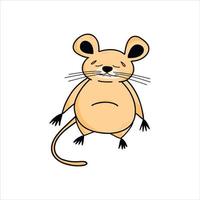 Cute mouse character in cartoon style, cute animals, rodents. Vector children's illustration of hand-drawn cartoon design for postcards, posters, T-shirts, teenagers, stickers.