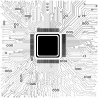 concepto de vector de holograma de placa de circuito electrónico circular ai hud para pantalla de negocio de fondo de elemento de tecnología futura