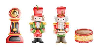 Christmas Nutcracker, Toy Soldier Doll Decorations vector