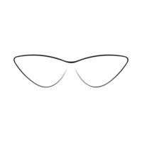 Doodle glasses. Front view of glasses minimalist black linear sketch isolated on white background. Vector illustration