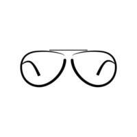 Doodle glasses. Front view of glasses minimalist black linear sketch isolated on white background. Vector illustration