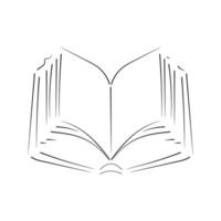 Hand drawn outline of an open book vector