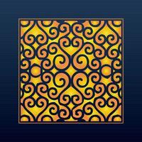 Decorative Abstract Geometric Background Gold Arabic Ornament Die Cut Pattern vector