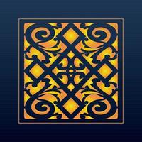 Decorative Abstract Geometric Background Gold Arabic Ornament Die Cut Pattern vector