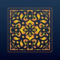 Decorative Abstract Geometric Background Gold Arabic Ornament Die Cut Pattern vector