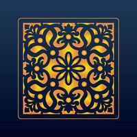 Decorative Abstract Geometric Background Gold Arabic Ornament Die Cut Pattern vector