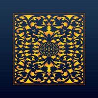 Decorative Abstract Geometric Background Gold Arabic Ornament Die Cut Pattern vector