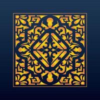 Decorative Abstract Geometric Background Gold Arabic Ornament Die Cut Pattern vector