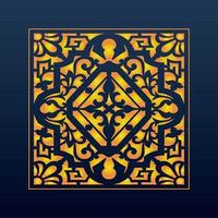 Decorative Abstract Geometric Background Gold Arabic Ornament Die Cut Pattern vector