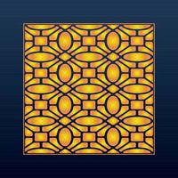 Decorative Abstract Geometric Background Gold Arabic Ornament Die Cut Pattern vector