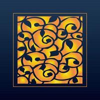 Decorative Abstract Geometric Background Gold Arabic Ornament Die Cut Pattern vector