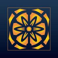 Decorative Abstract Geometric Background Gold Arabic Ornament Die Cut Pattern vector