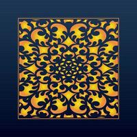 Decorative Abstract Geometric Background Gold Arabic Ornament Die Cut Pattern vector