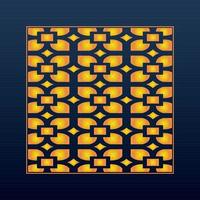 Decorative Abstract Geometric Background Gold Arabic Ornament Die Cut Pattern vector