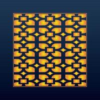 Decorative Abstract Geometric Background Gold Arabic Ornament Die Cut Pattern vector