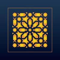 Decorative Abstract Geometric Background Gold Arabic Ornament Die Cut Pattern vector