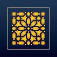 Decorative Abstract Geometric Background Gold Arabic Ornament Die Cut Pattern vector