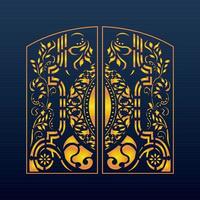 Decorative Abstract Geometric Background Gold Arabic Ornament Die Cut Pattern vector