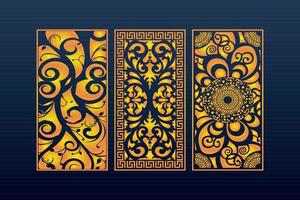 Decorative Abstract Geometric islamic Background Elegant Ornaments Card Cnc Cut vector