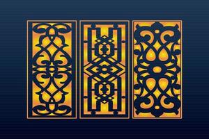 Decorative Abstract Geometric islamic Background Elegant Ornaments Card Cnc Cut vector