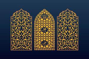 Decorative Abstract Geometric islamic Background Elegant Ornaments Card Cnc Cut vector
