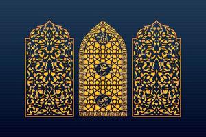 Decorative Abstract Geometric islamic Background Elegant Ornaments Card Cnc Cut vector