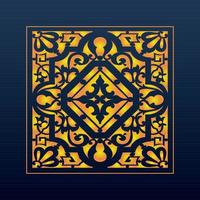 Decorative Abstract Geometric Background Gold Arabic Ornament Die Cut Pattern vector