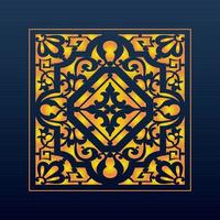 Decorative Abstract Geometric Background Gold Arabic Ornament Die Cut Pattern vector