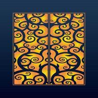 Decorative Abstract Geometric Background Gold Arabic Ornament Die Cut Pattern vector