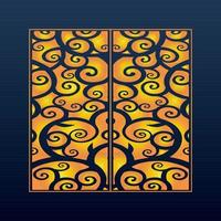 Decorative Abstract Geometric Background Gold Arabic Ornament Die Cut Pattern vector