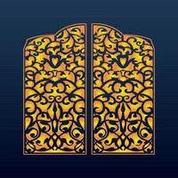 Decorative Abstract Geometric Background Gold Arabic Ornament Die Cut Pattern vector