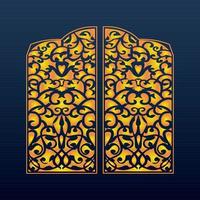 Decorative Abstract Geometric Background Gold Arabic Ornament Die Cut Pattern vector