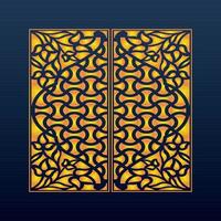 Decorative Abstract Geometric Background Gold Arabic Ornament Die Cut Pattern vector