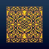 Decorative Abstract Geometric Background Gold Arabic Ornament Die Cut Pattern vector