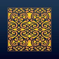 Decorative Abstract Geometric Background Gold Arabic Ornament Die Cut Pattern vector