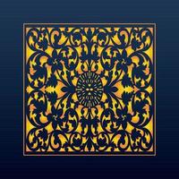 Decorative Abstract Geometric Background Gold Arabic Ornament Die Cut Pattern vector