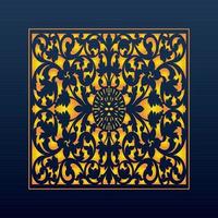 Decorative Abstract Geometric Background Gold Arabic Ornament Die Cut Pattern vector