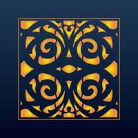 Decorative Abstract Geometric Background Gold Arabic Ornament Die Cut Pattern vector