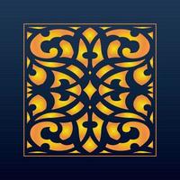 Decorative Abstract Geometric Background Gold Arabic Ornament Die Cut Pattern vector