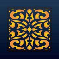 Decorative Abstract Geometric Background Gold Arabic Ornament Die Cut Pattern vector