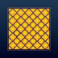 Decorative Abstract Geometric Background Gold Arabic Ornament Die Cut Pattern vector