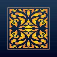 Decorative Abstract Geometric Background Gold Arabic Ornament Die Cut Pattern vector